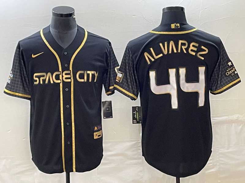Mens Houston Astros #44 Yordan Alvarez Black City Connect Cool Base Stitched Baseball Jersey->houston astros->MLB Jersey